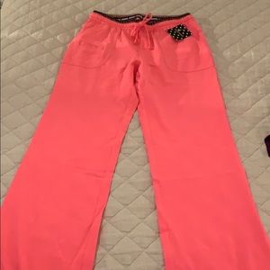 Neon pink small HeartSoul scrub pants